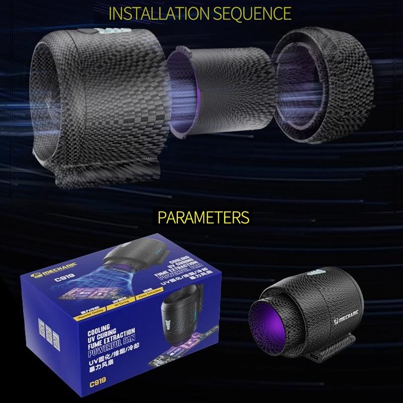 3-in-1 Quick Cooling Fan Fume Exhaust & Uv Lamp for Motherboard Repair