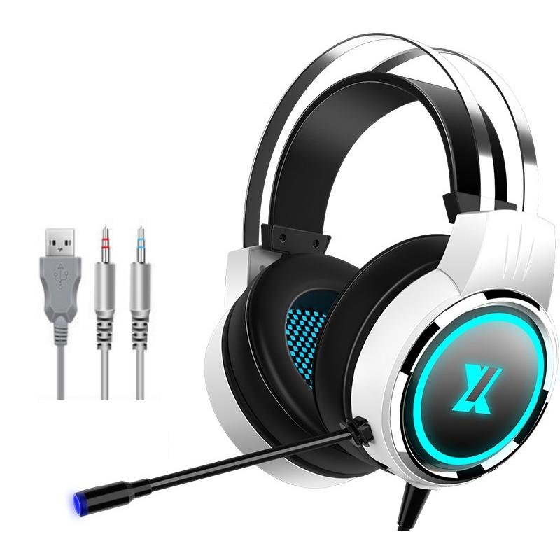 X8 Double Hole Gaming Headset With Mic Stars White