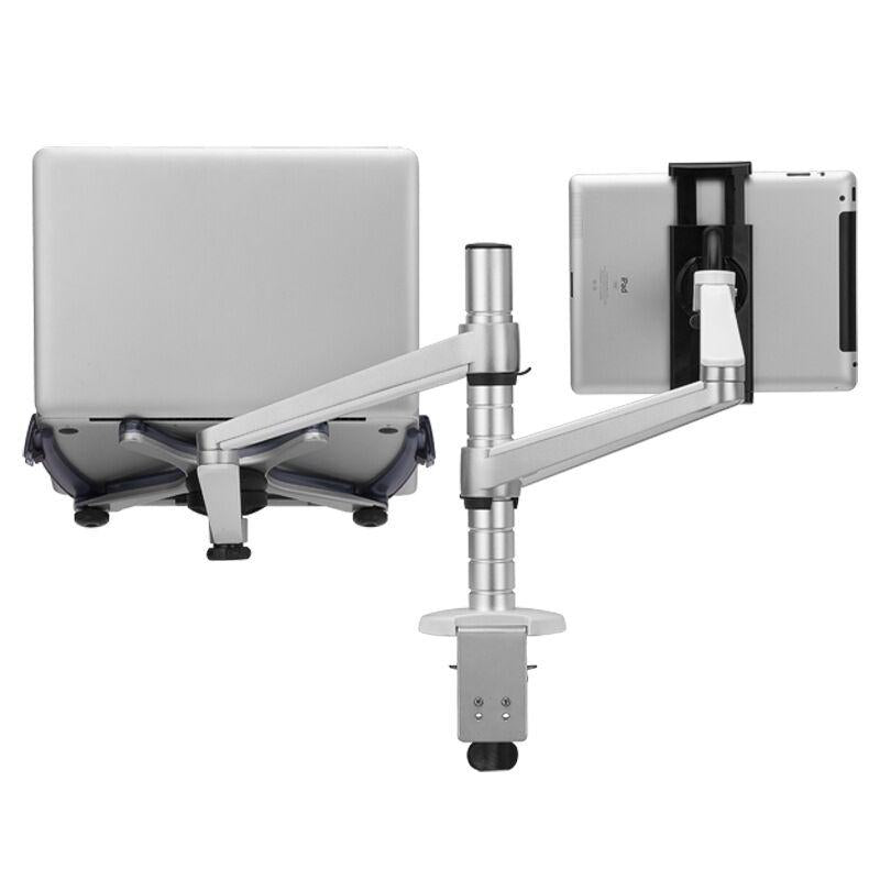 Adjustable Aluminum Double Arm Tablet Stand - Universal Rotation