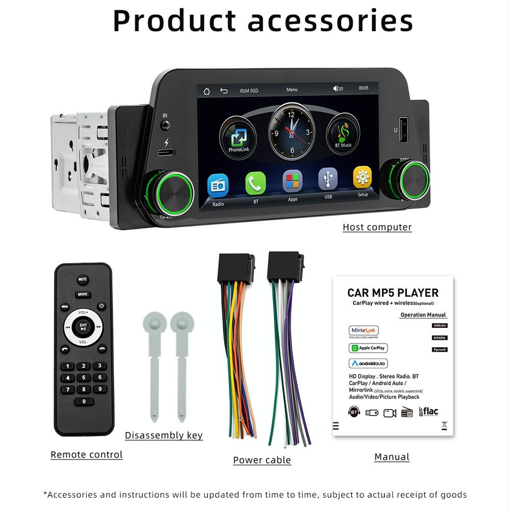 5 Inch Bluetooth Mp5 Inch Car Radio - Hands-Free