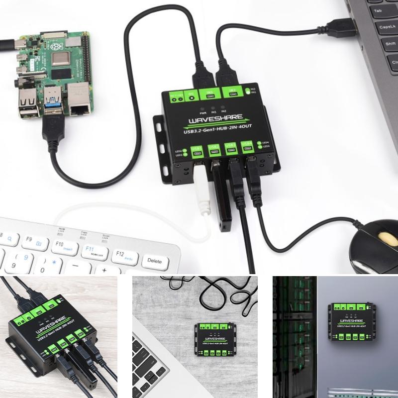 4-Port Usb 3.2 Hub With Dual Host Switching