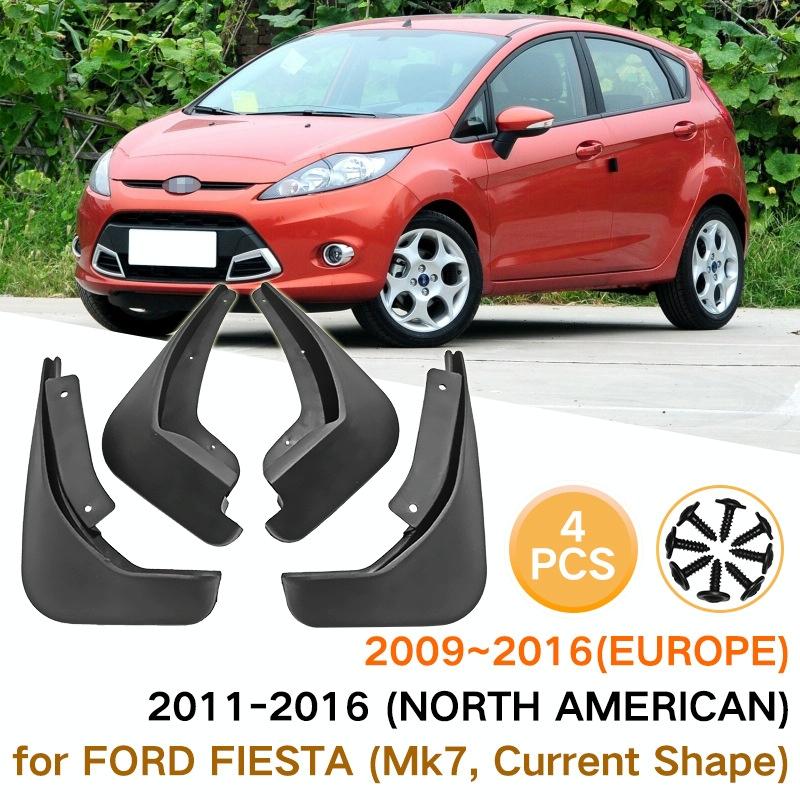 For Ford Fiesta 4Pcs / Set Car Auto Soft Plastic Splash Flaps Fender Guard