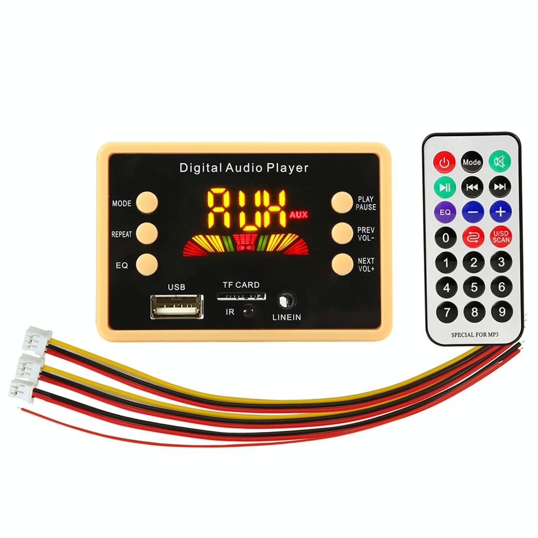 12V Car Mp3 Player Board W / Bluetooth & Remote - Fm Radio Tf / Usb