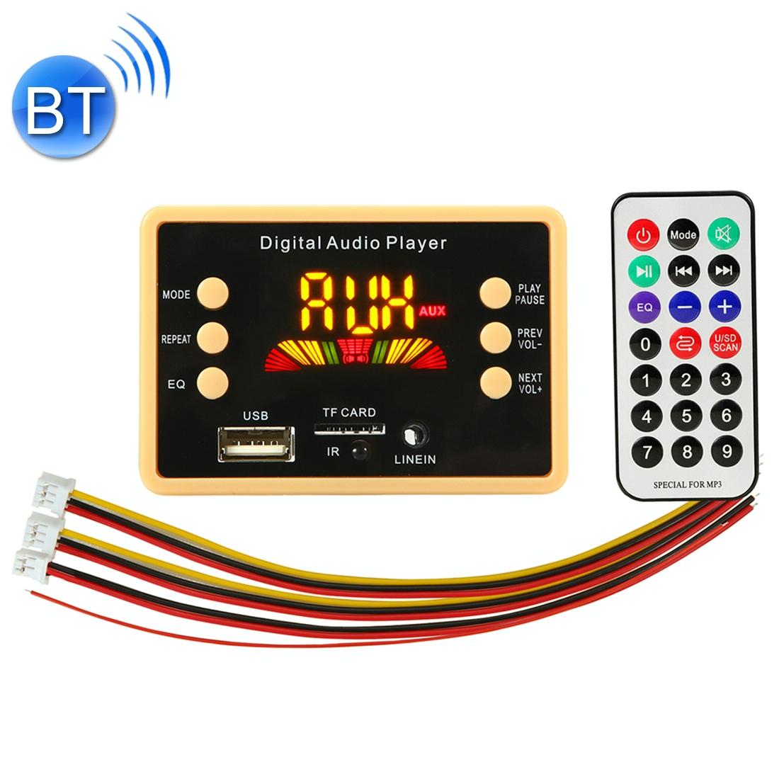12V Car Mp3 Player Board W / Bluetooth & Remote - Fm Radio Tf / Usb