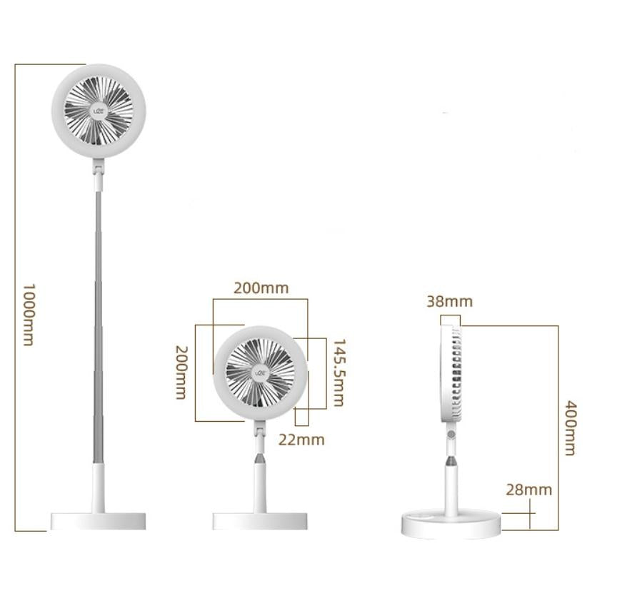 Multi-function Rechargeable Fan Lamp with Telescopic Bracket