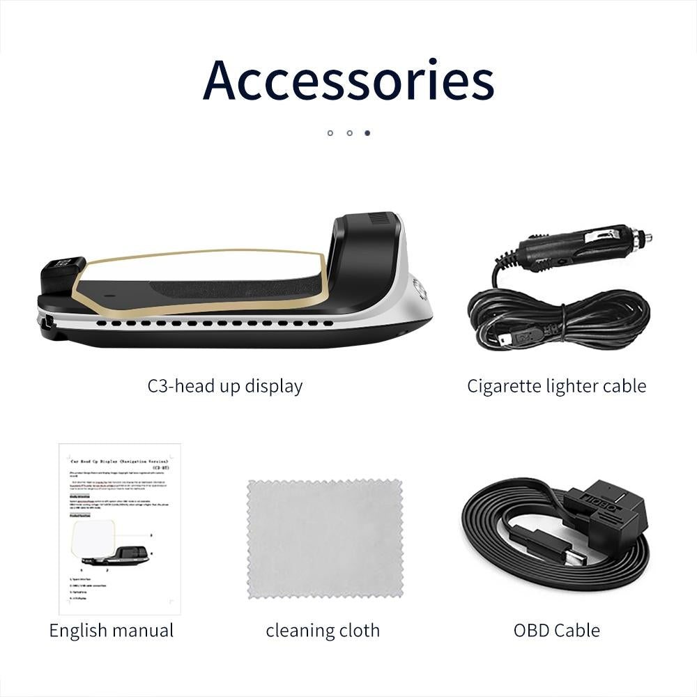 Car Head Up Display Hud Overspeed Temp Voltage Engine Failure Fatigue Reminder Navigation