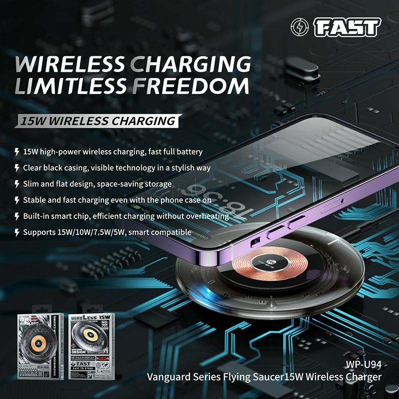 15W Desktop Wireless Charger Sleek Design