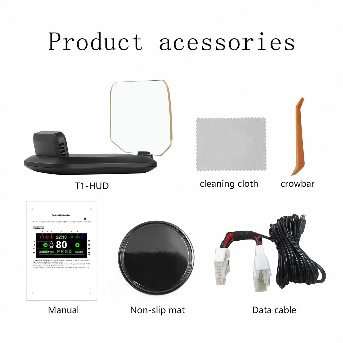 5.1 Inch Car Hud Display For Tesla Model 3 / Y Overspeed Alarm & Battery Percentage