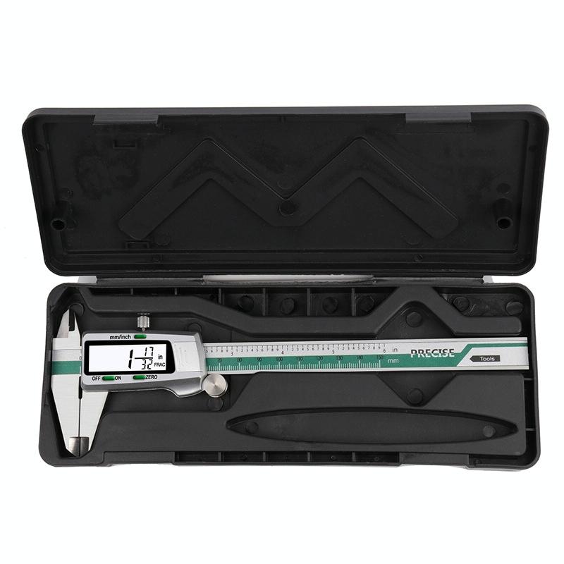 Digital Display Vernier Caliper - 0-150mm Stainless Steel - Green