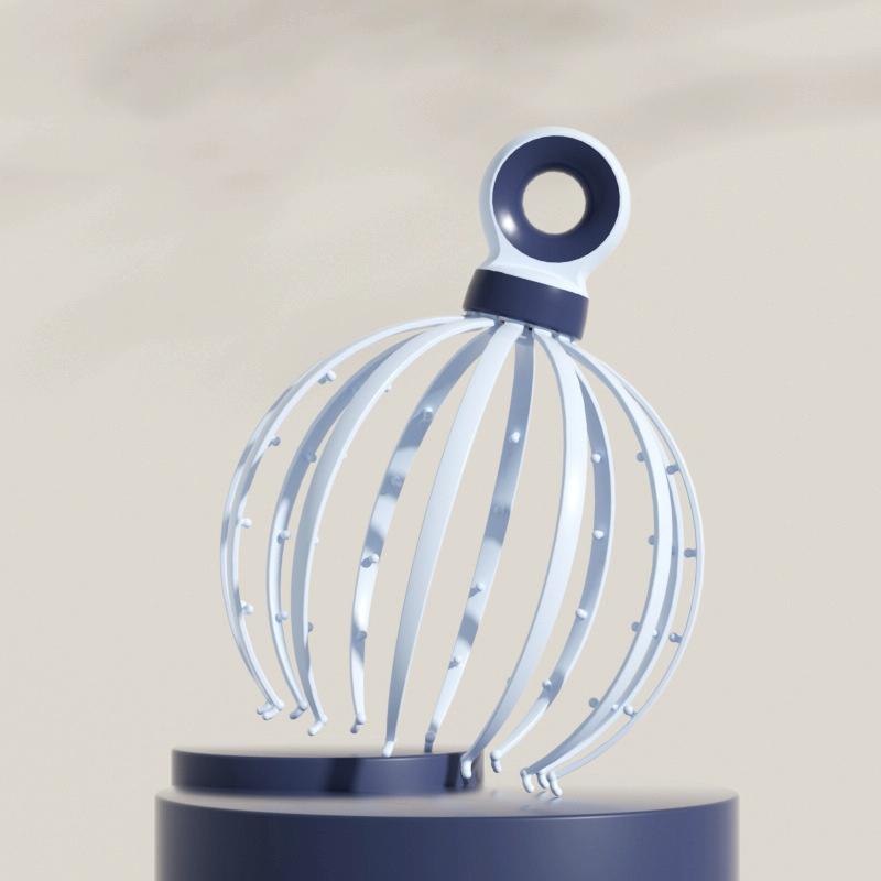12 Claw Scalp Massager Relaxing Head Meridian Massage Tool Blue