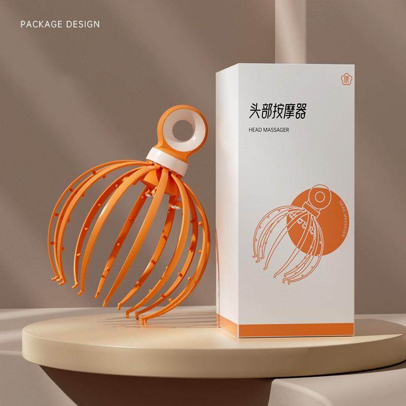 12 Claw Scalp Massager Relaxing Head Meridian Massage Tool Blue