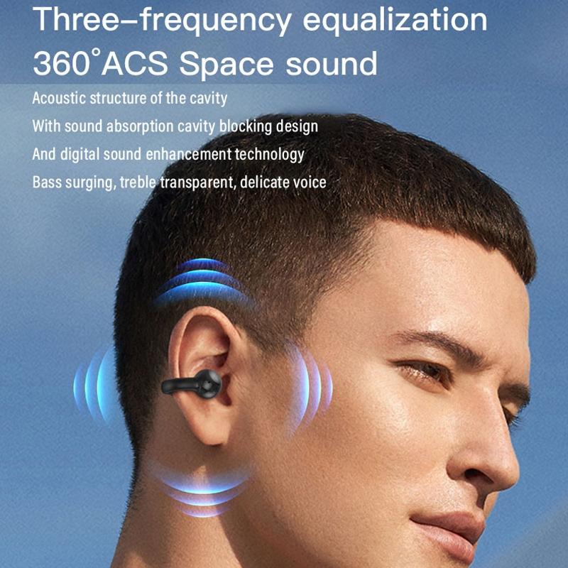 Touch Bone Conduction Bluetooth Earphone with Charging Warehouse - Ear Clip Type - Purple