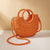 Beige Half Moon Straw Tote Woven Beach Bag - Green
