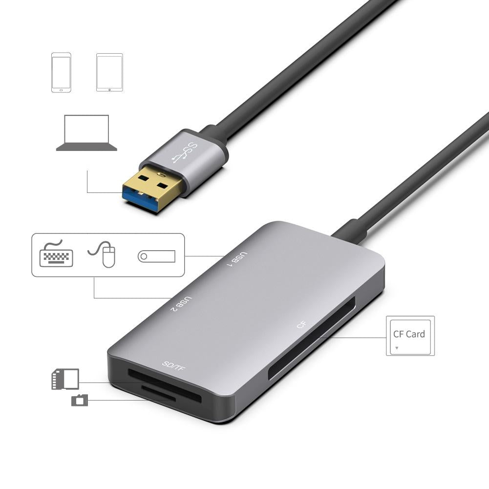 Usb3.0 Hub With Cf Sd Tf Card Reader Onten 8107