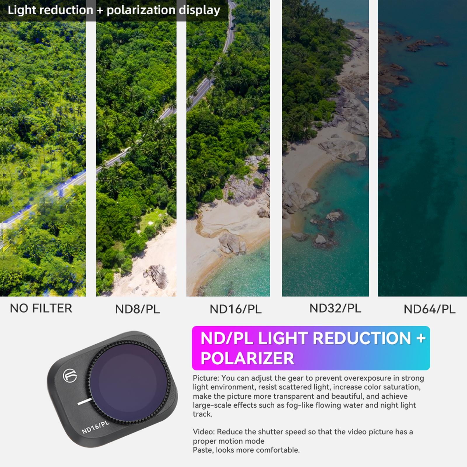 Essential Pl Filters for Dji Mini 3 Pro Drone - 6 In 1 Uv+Cpl+Nd/Pl 8/16/32/64
