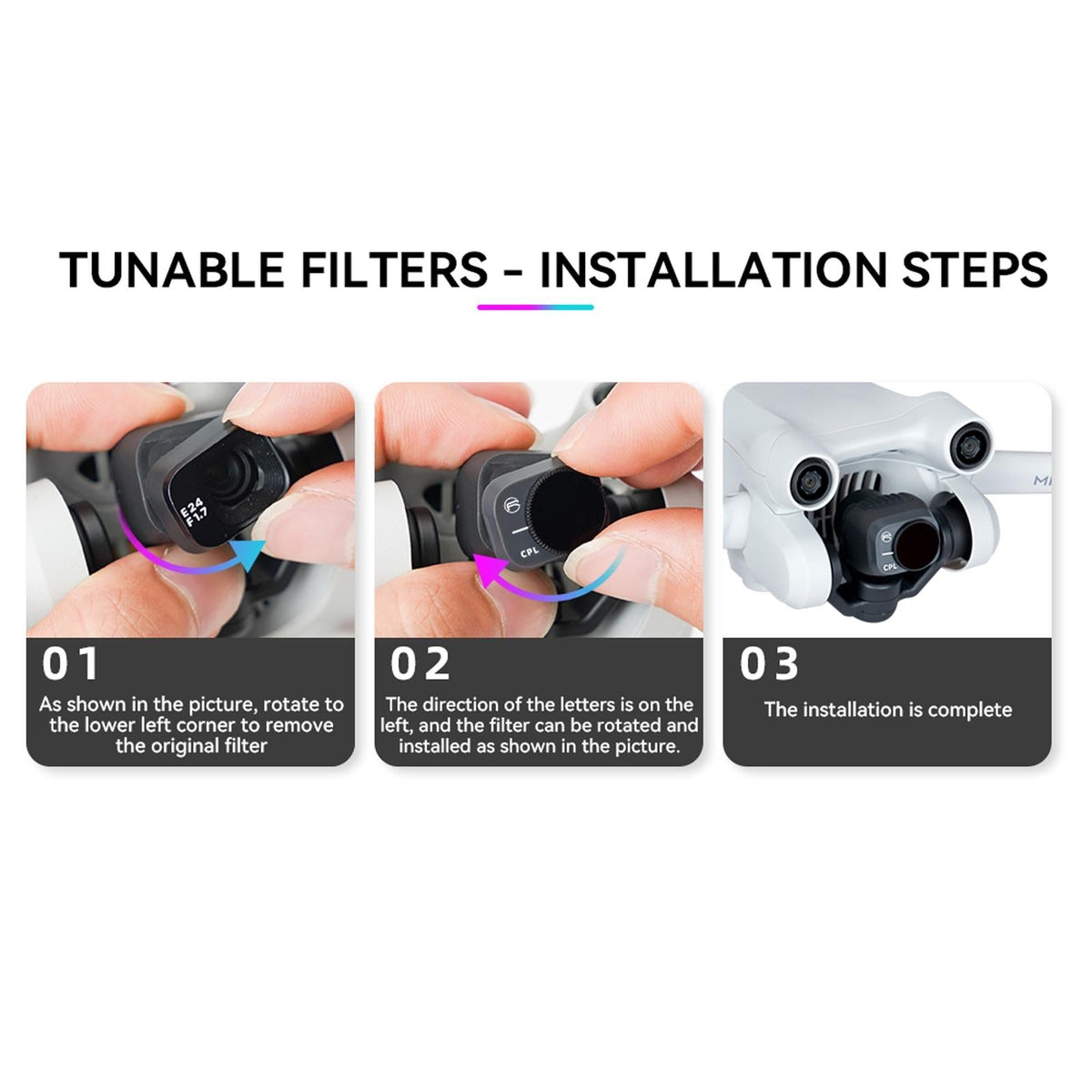 Essential Pl Filters for Dji Mini 3 Pro Drone - 6 In 1 Uv+Cpl+Nd/Pl 8/16/32/64