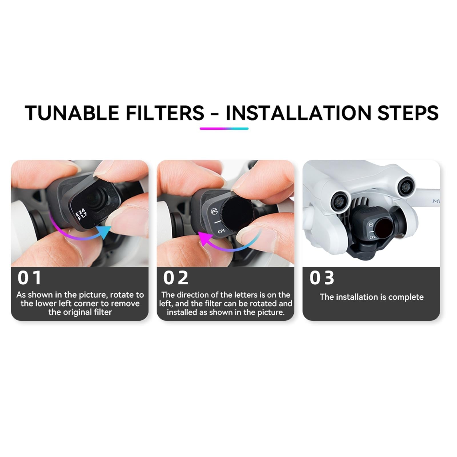 Essential Pl Filters for Dji Mini 3 Pro Drone - 6 In 1 Uv+Cpl+Nd/Pl 8/16/32/64
