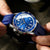 30m Waterproof Men Sports Quartz Watch - Black Steel with Luminous White Surface