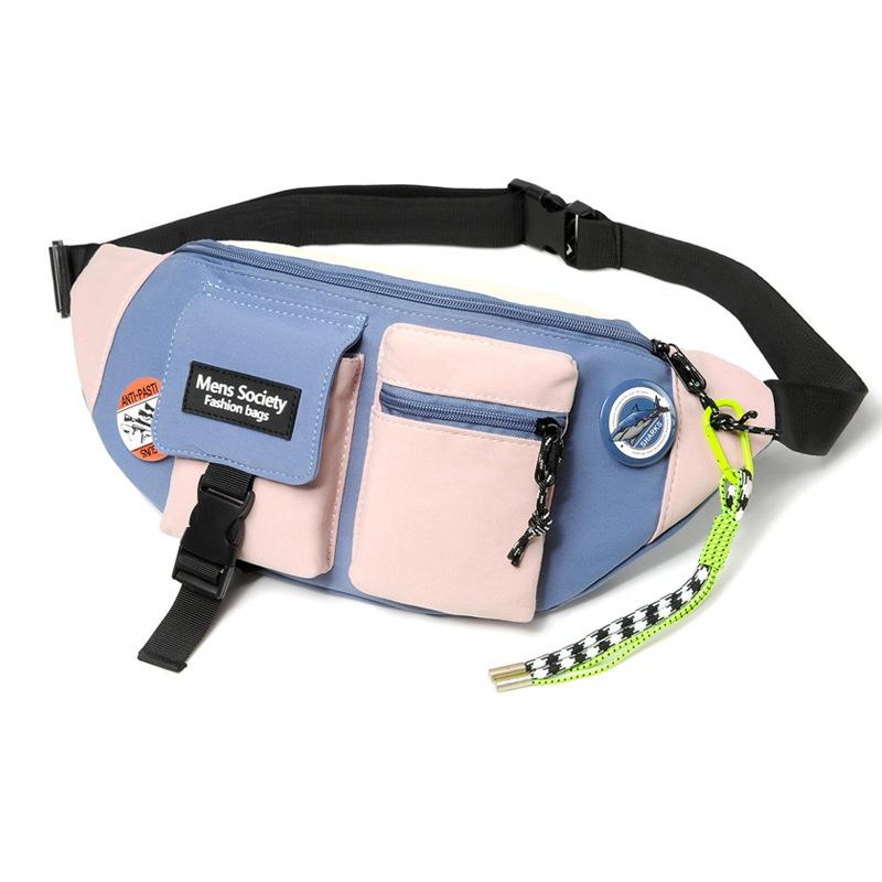 Lightweight Black Canvas Crossbody Backpack For Active Lifestyles - Blue + Lanyard