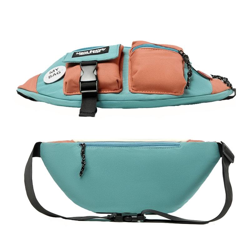 Lightweight Black Canvas Crossbody Backpack For Active Lifestyles - Blue + Lanyard