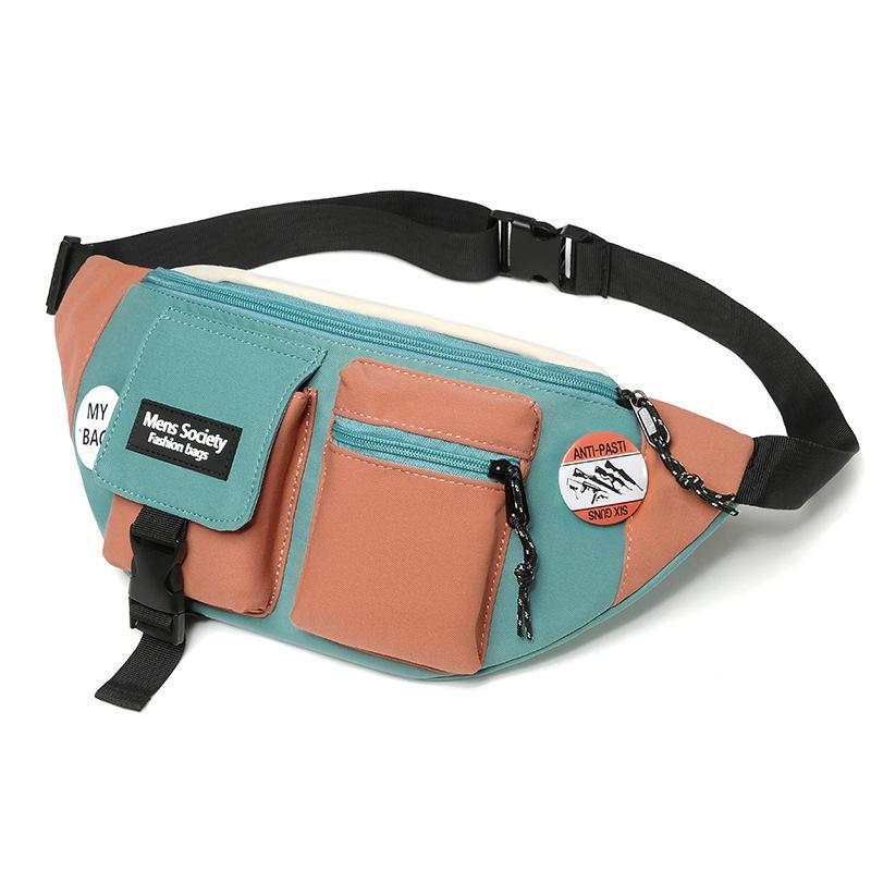 Lightweight Black Canvas Crossbody Backpack For Active Lifestyles - Blue + Lanyard