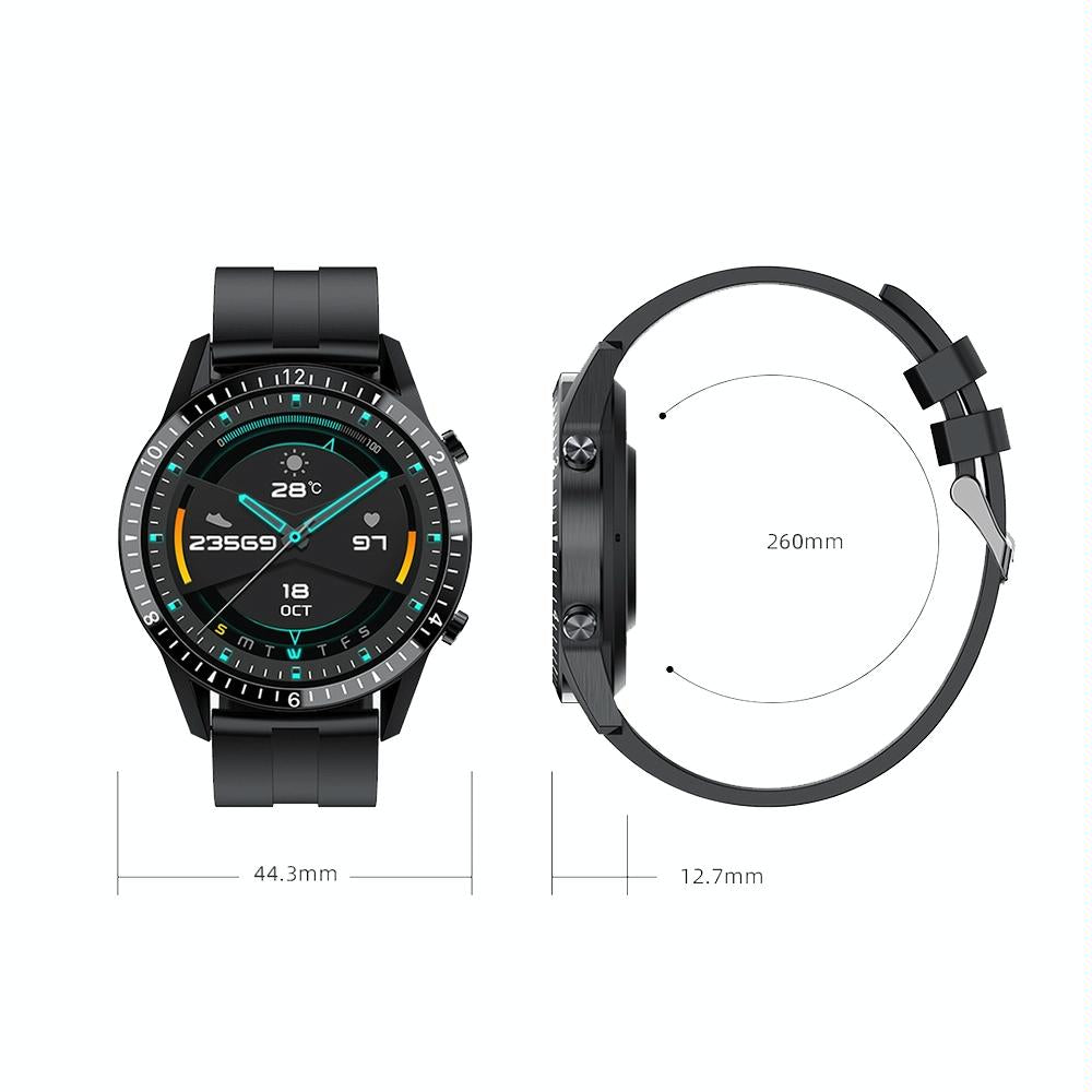 1.3 Inch Heart Rate / Blood Pressure / Blood Oxygen Monitoring Watch - Brown Leather