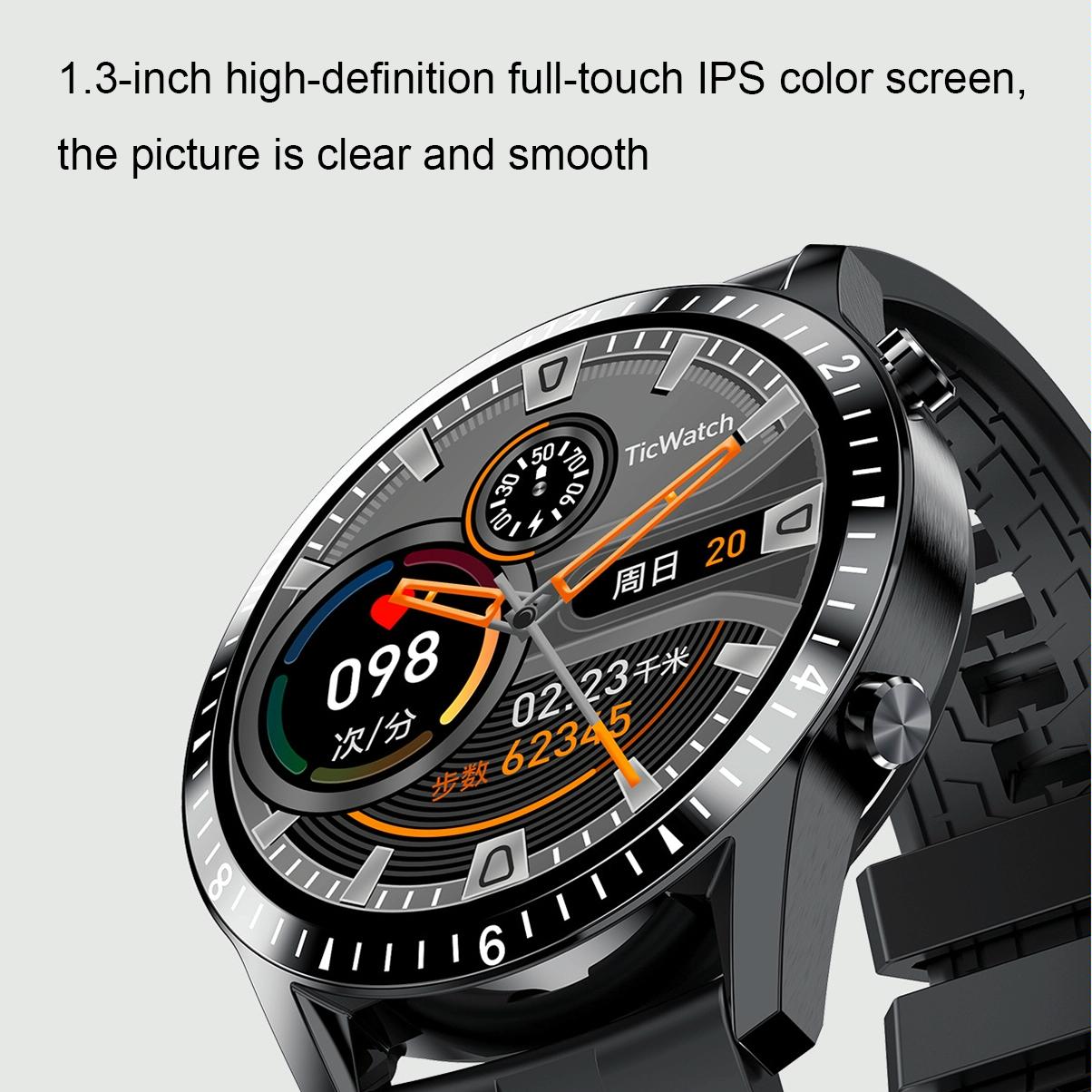 1.3 Inch Heart Rate / Blood Pressure / Blood Oxygen Monitoring Watch - Brown Leather