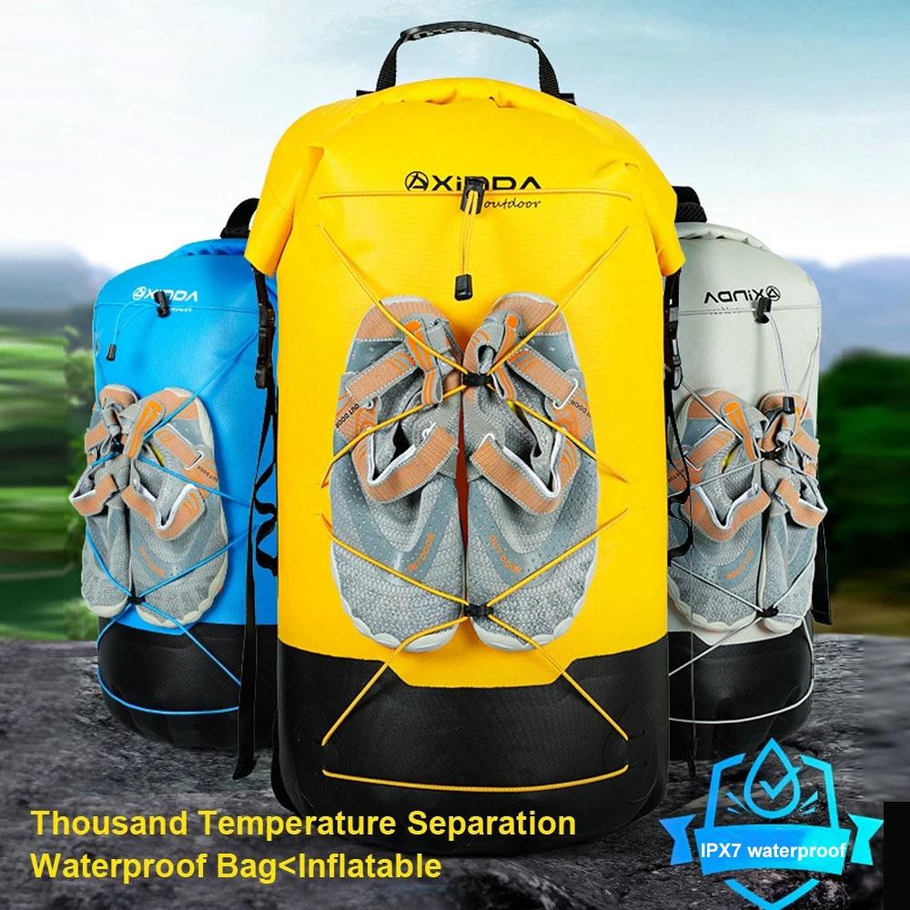 Waterproof Outdoor Stream Tracing Backpack Black 16L - Blue-36L