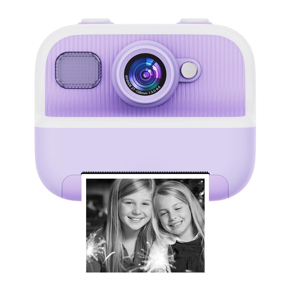 Blue Children'S Thermal Camera With Dual-Camera 1080P Hd 2400W Pixel 2.4-Inch Display - Purple+32Gb