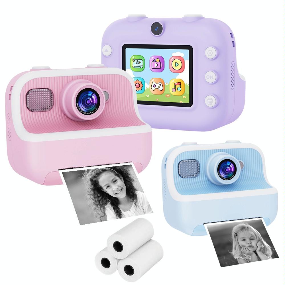 Blue Children'S Thermal Camera With Dual-Camera 1080P Hd 2400W Pixel 2.4-Inch Display - Purple+32Gb