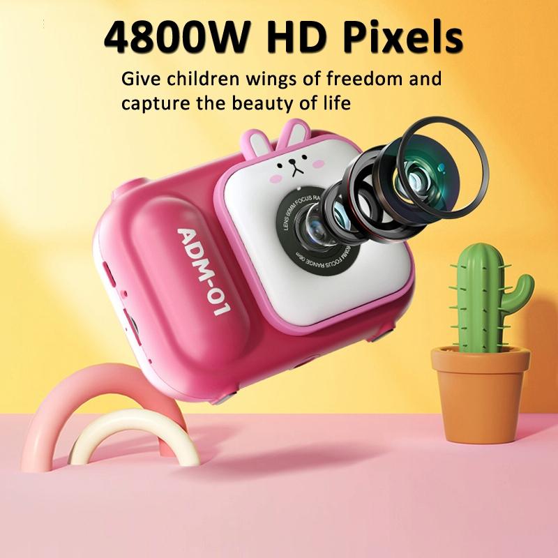 48Mp Dual Lens Kids Digital Camera With 2.4 Ips Screen And 32Gb Tf Card - Blue Fox - With 64G Tf Card Blue Fox