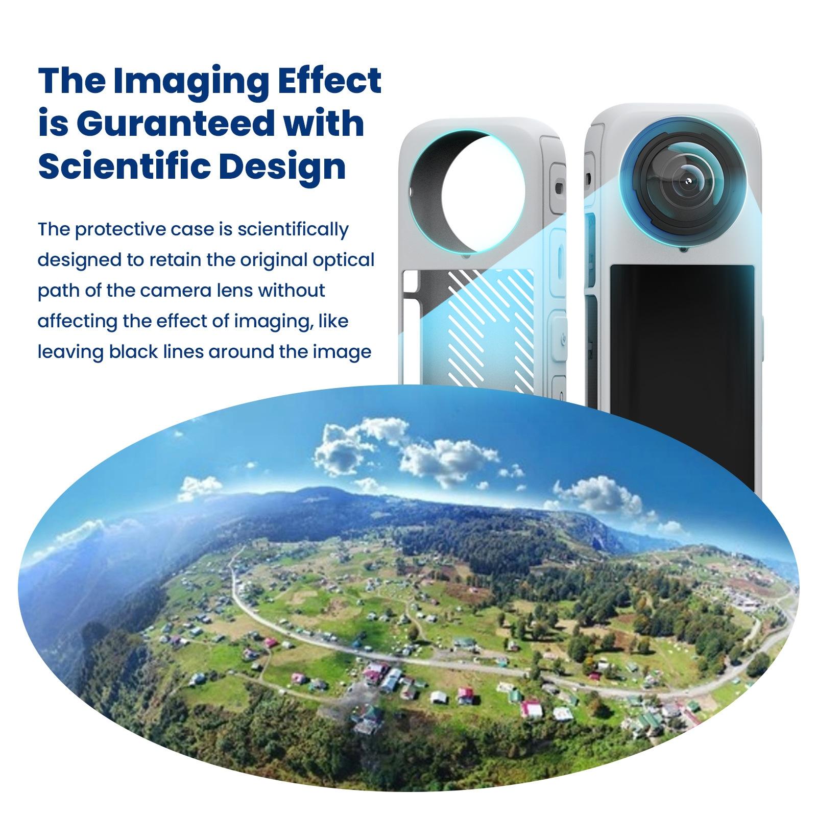 Amagisn Silicone Protective Cover for Insta360 X4 - Lens Cover Gray