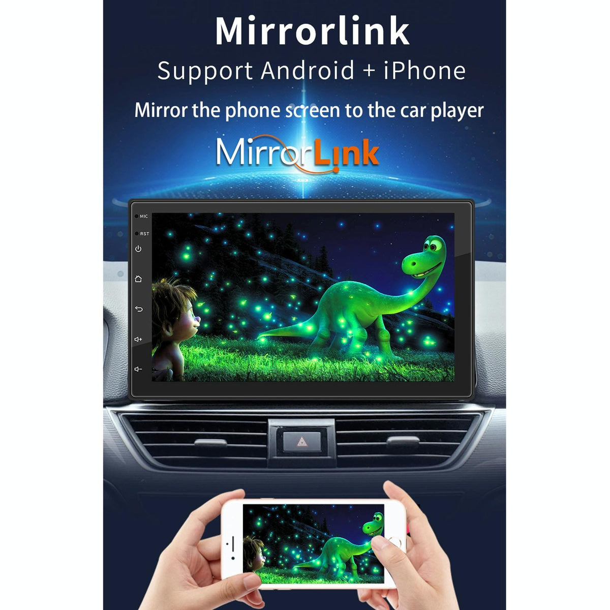 7 Inch Ips Car Android Player Gps Navigation Bluetooth Fm Wifi Steering Wheel Control