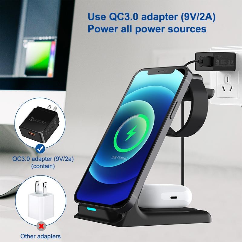 3 In 1 Wireless Charger For Iphone Airpods And Apple Watch