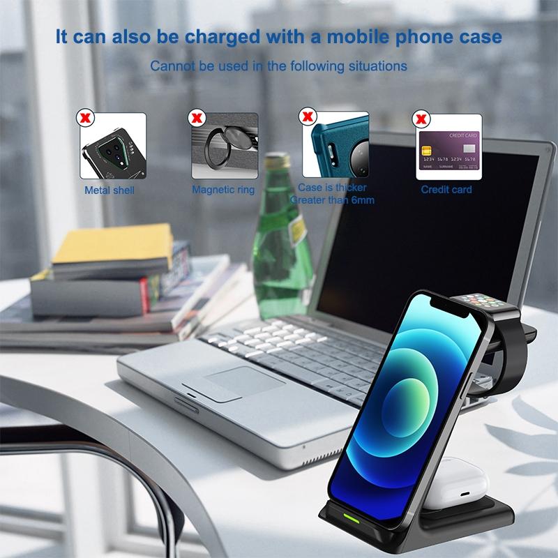 3 In 1 Wireless Charger For Iphone Airpods And Apple Watch
