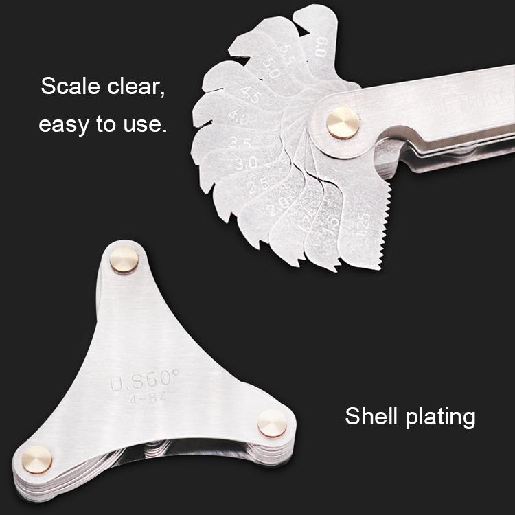 Stainless Steel Thread Gauge - 58 Pcs Metric & British 60 Degree & 55 Degree