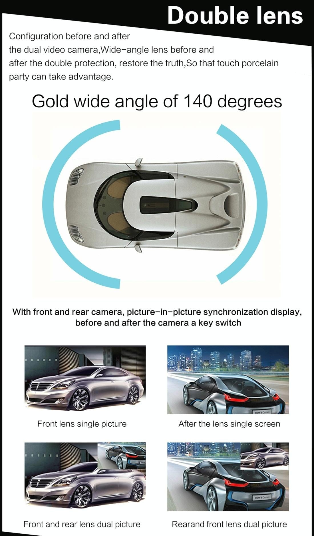 4.3 Dual Camera Vehicle Dvr with Full Hd 1080p Display