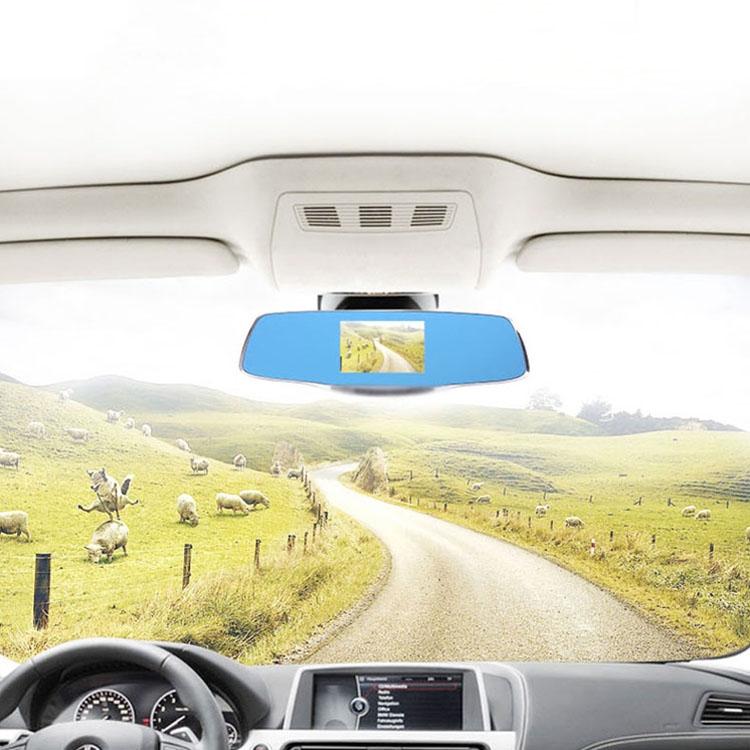 720p Dual Channel Car Black Box with 5 Ips Touch Screen Rear View Mirror