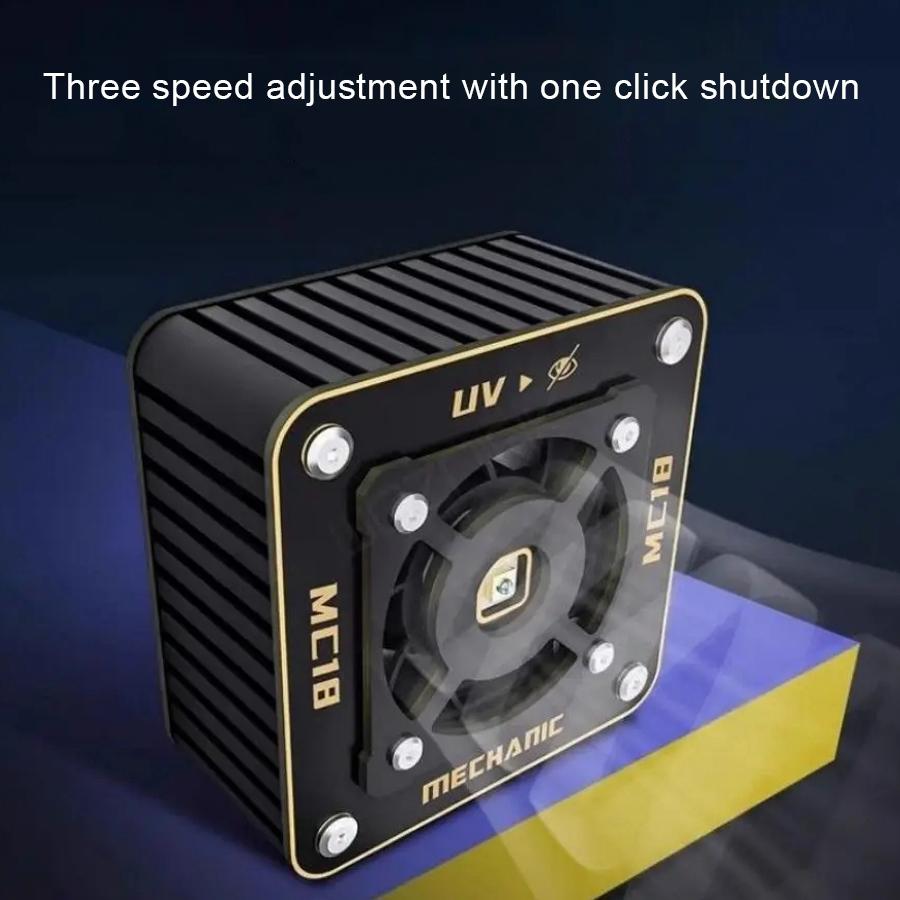 2-In-1 Uv Curing Fan With Adjustable Speed And Cooling Function