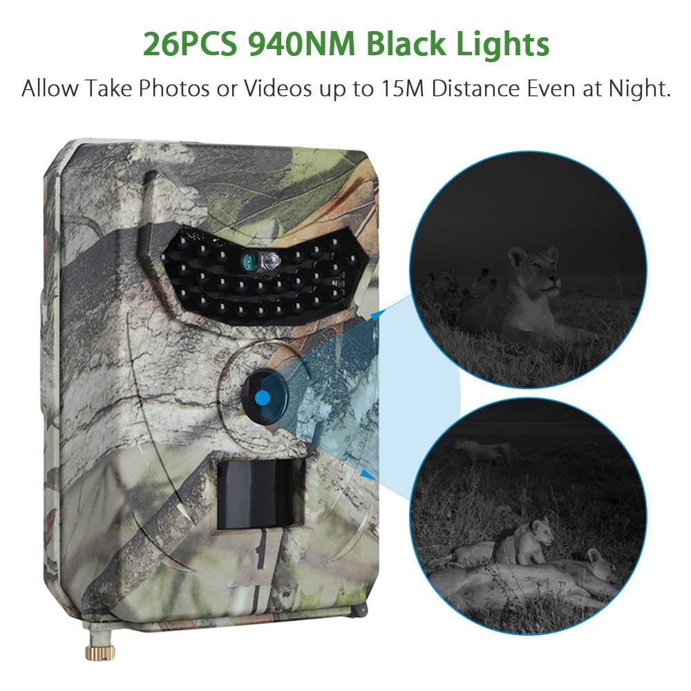 Waterproof Night Vision Hunting Trail Camera With Wide Angle And Pir Sensor