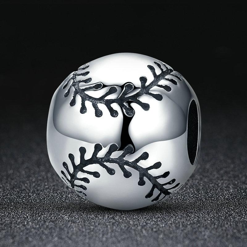 925 Sterling Silver Baseball Passion Beads For Diy Bracelets & Necklaces