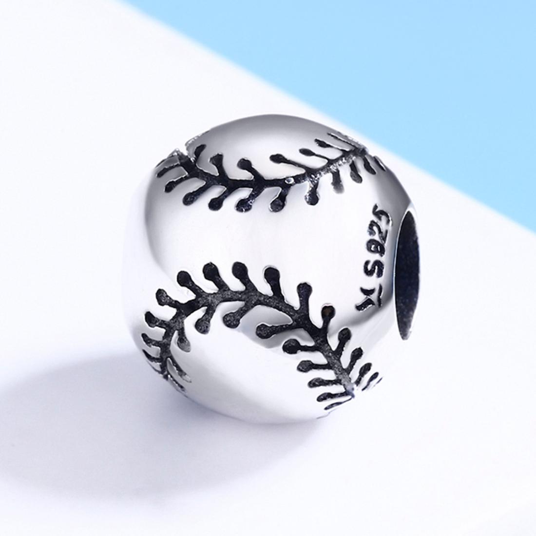 925 Sterling Silver Baseball Passion Beads For Diy Bracelets & Necklaces