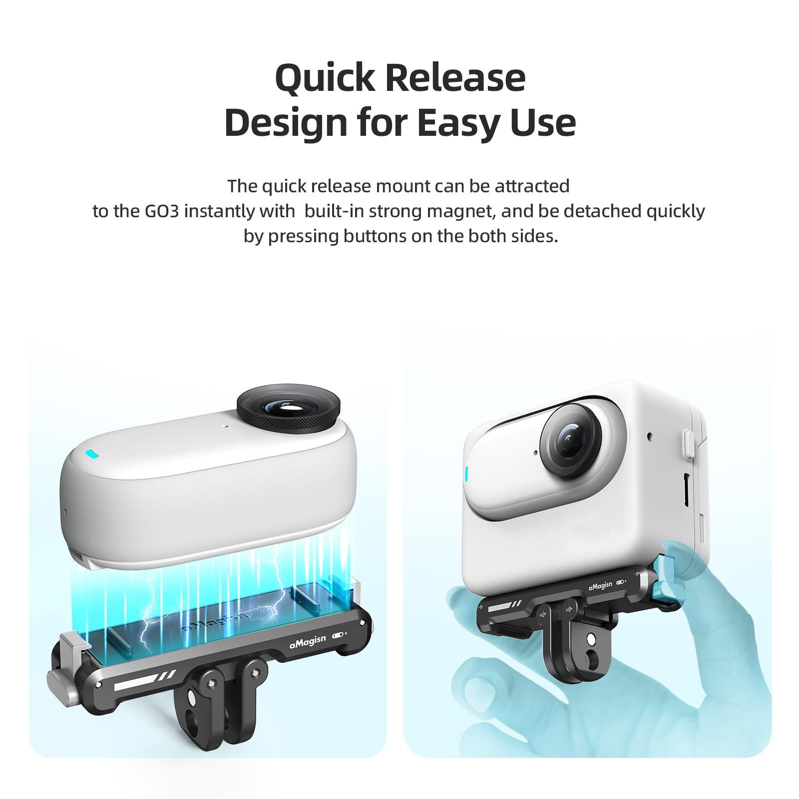 Insta360 Go 3 Magnetic Fast Disassembly Seat Bracket for Sports Camera