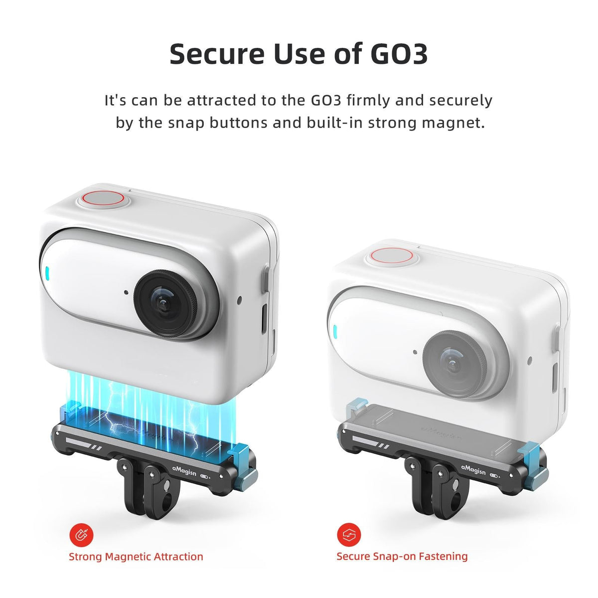 Insta360 Go 3 Magnetic Fast Disassembly Seat Bracket for Sports Camera