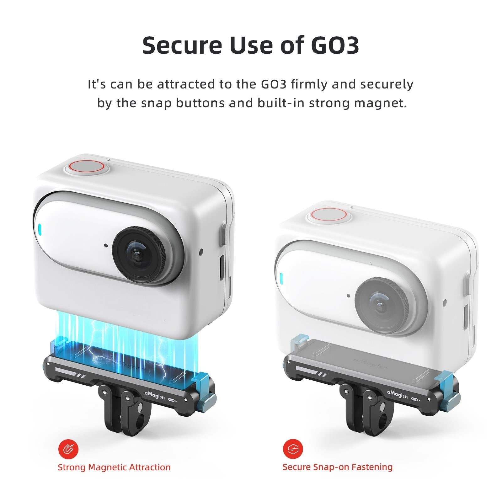 Insta360 Go 3 Magnetic Fast Disassembly Seat Bracket for Sports Camera