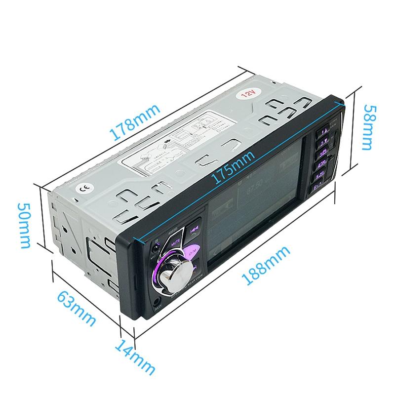 Universal Car Radio Receiver Mp5 Player 4.1 Hd Screen Fm & Bluetooth Remote Control
