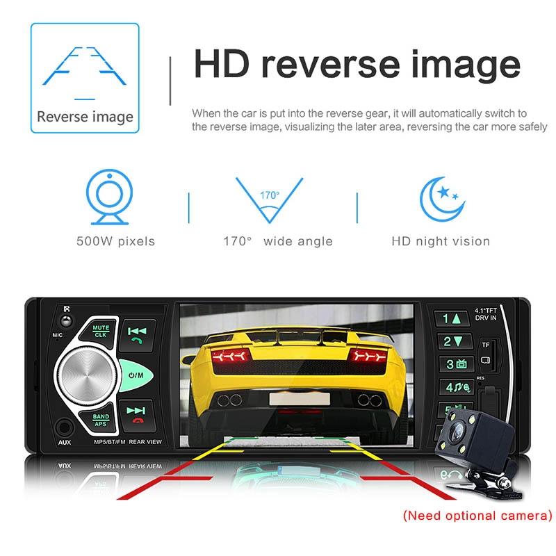 Universal Car Radio Receiver Mp5 Player 4.1 Hd Screen Fm & Bluetooth Remote Control