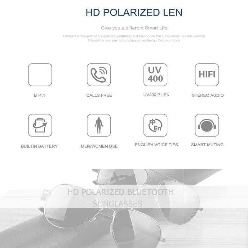 Wireless Bluetooth Sunglasses with Music Earphones and Mic