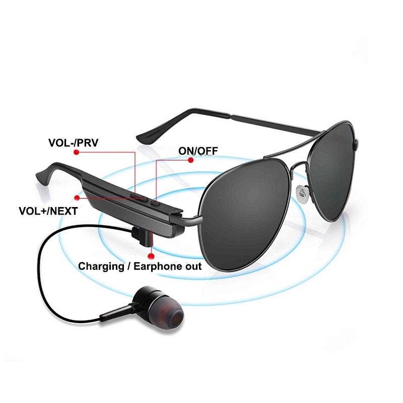 Wireless Bluetooth Sunglasses with Music Earphones and Mic