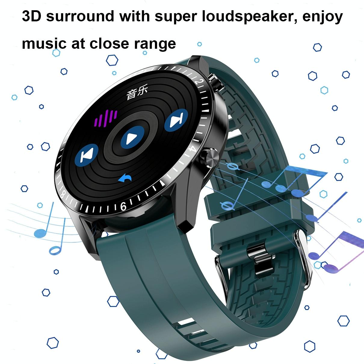 1.3 Inch Heart Rate / Blood Pressure / Blood Oxygen Monitoring Watch - Black Steel